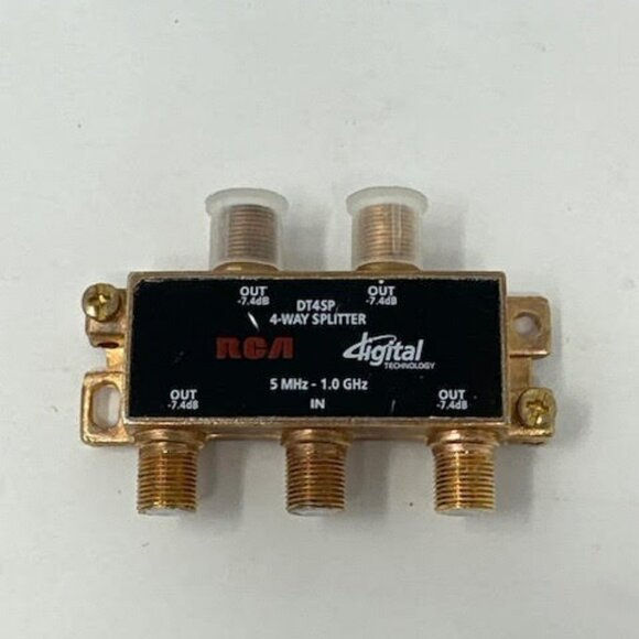 RCA DT4SP 4-WAY DIGITAL SPLITTER 5MHz-1.0GHz GOLD PLATED - Picture 1 of 2